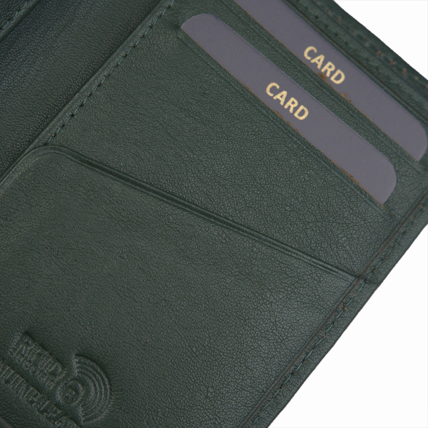 KGN MENS BIFOLD BOOK TYPE LEATHER WALLET – OLIVE GREEN