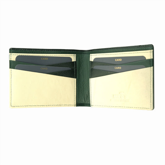 MENS TRI COLOUR LEATHER WALLET – GREEN