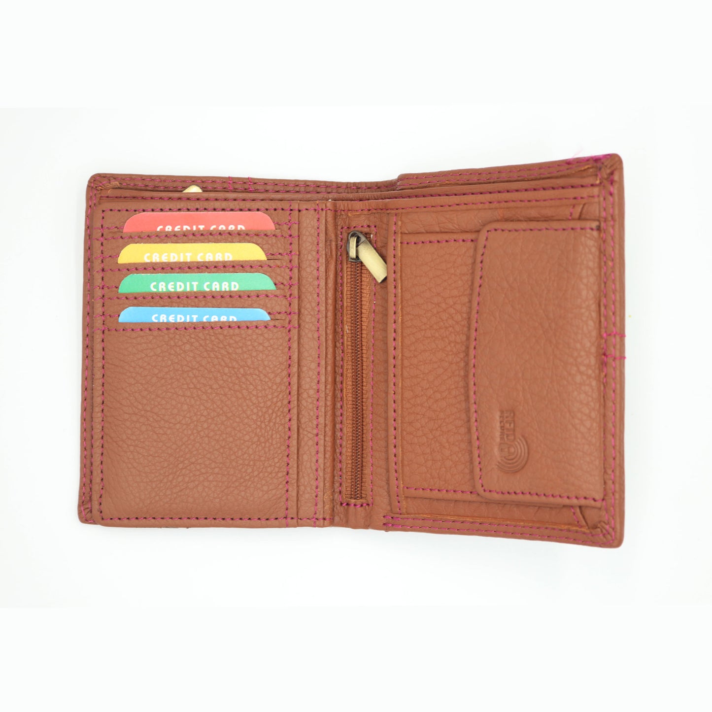 Zelora Paris Men’s Genuine Leather Extra Large Bi-Fold Wallet – Navy Blue