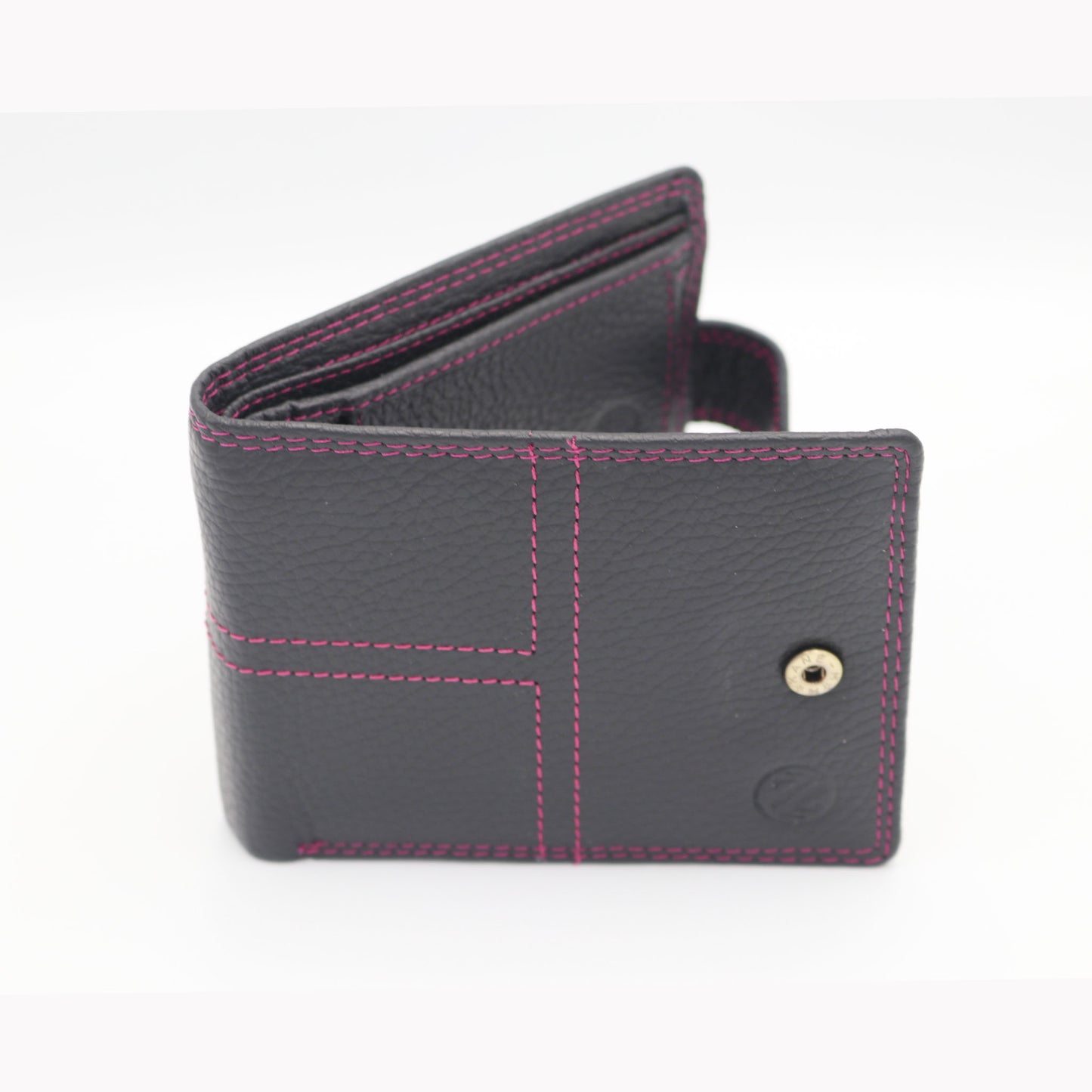 Zelora Paris Men’s Genuine Leather Extra Large Bi-Fold Wallet – Navy Blue