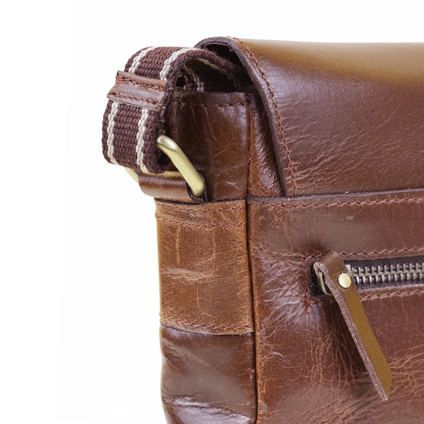 Zelora Paris Men’s Small Cross-Body Bag-Tan