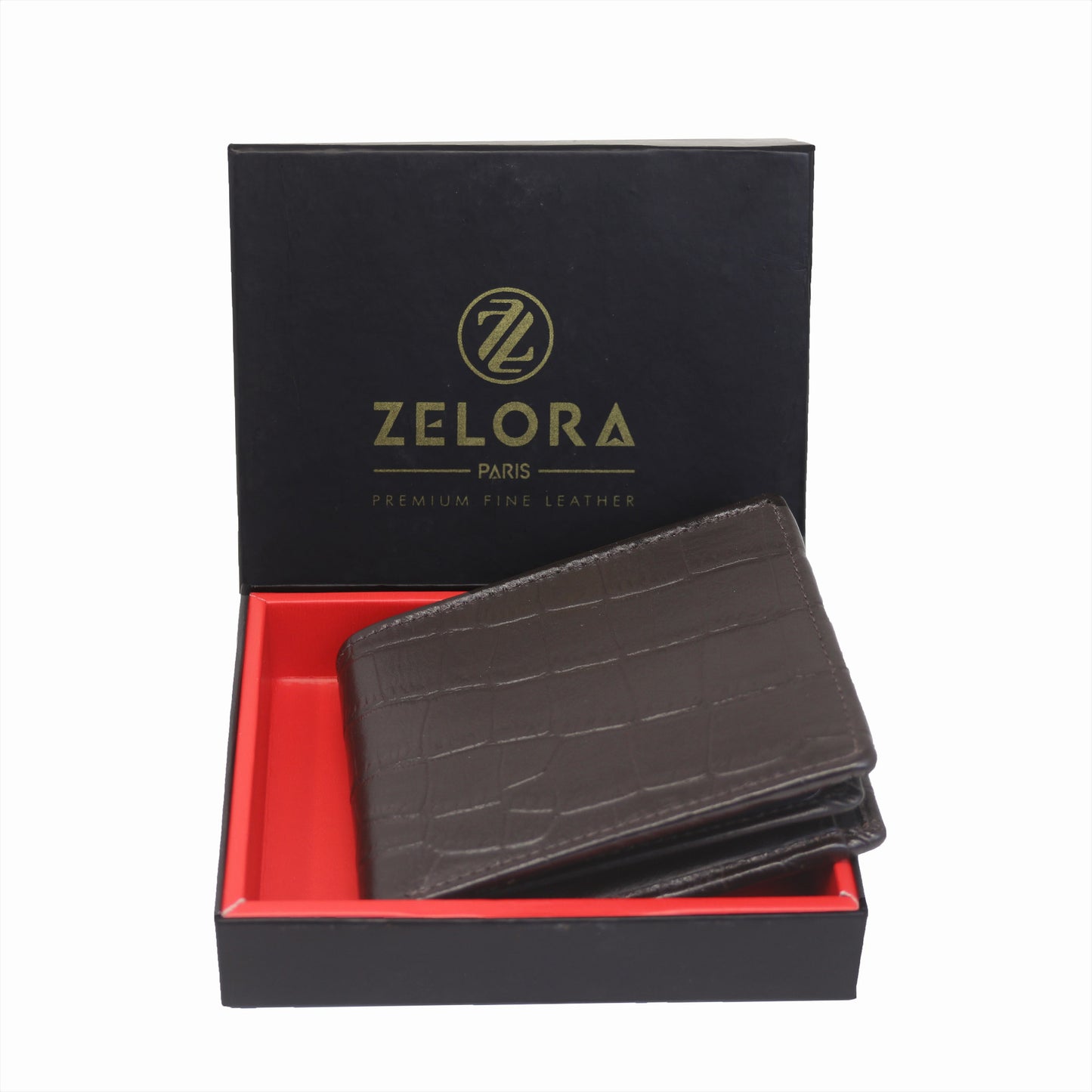 MENS CROCO BROWN LEATHER WALLET (KGN)