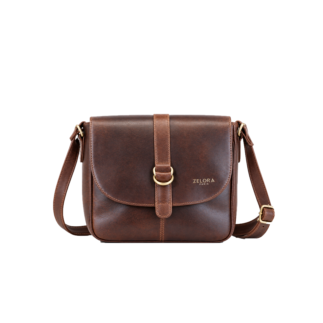 Genuine Leather Unisex Sling Bag – Burgundy
