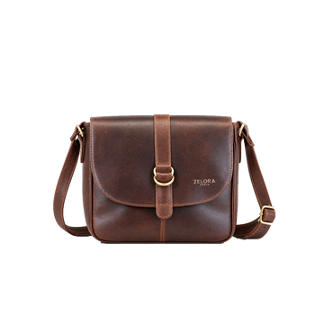Genuine Leather Unisex Sling Bag – Burgundy