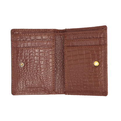Zelora Paris Crocodile-Textured Leather Card Case – Unisex, Slim & Stylish