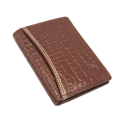 Zelora Paris Crocodile-Textured Leather Card Case – Unisex, Slim & Stylish
