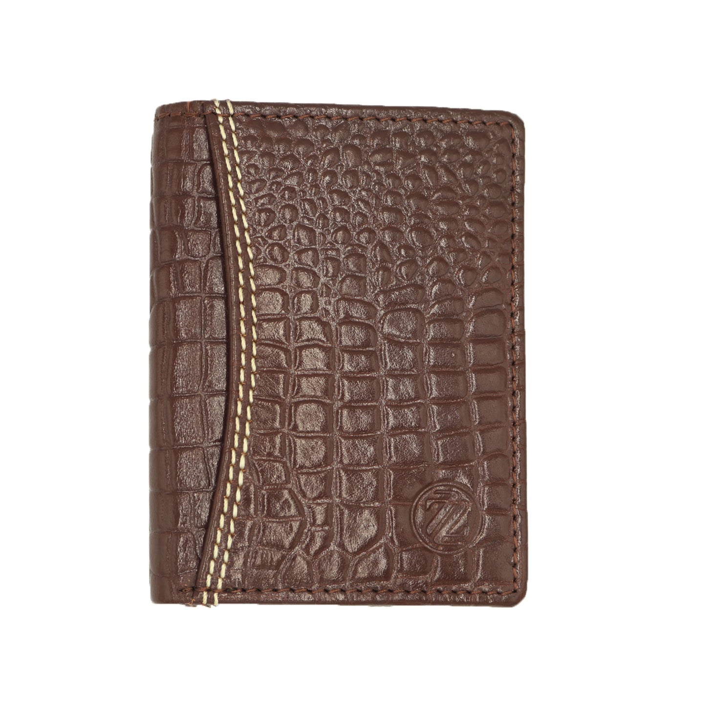 Zelora Paris Crocodile-Textured Leather Card Case – Unisex, Slim & Stylish