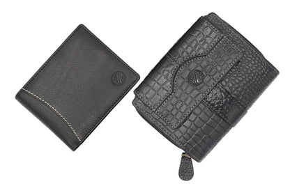 Zelora Paris Couples Wallet Combo- Genuine Leather
