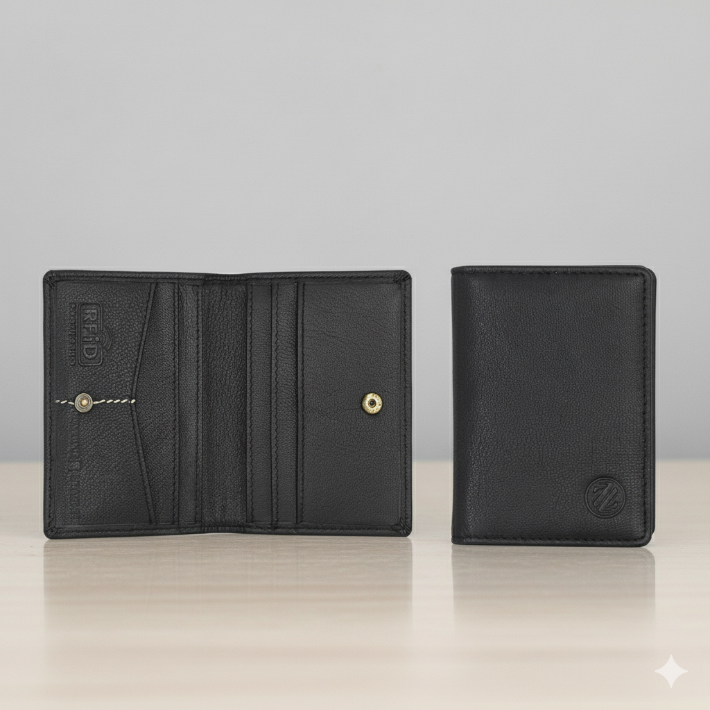 Zelora Paris Genuine Leather RFID Card Holder – Slim & Secure (6 Card Slots)