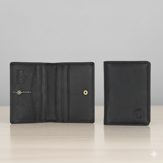 Zelora Paris Genuine Leather RFID Card Holder – Slim & Secure (6 Card Slots)