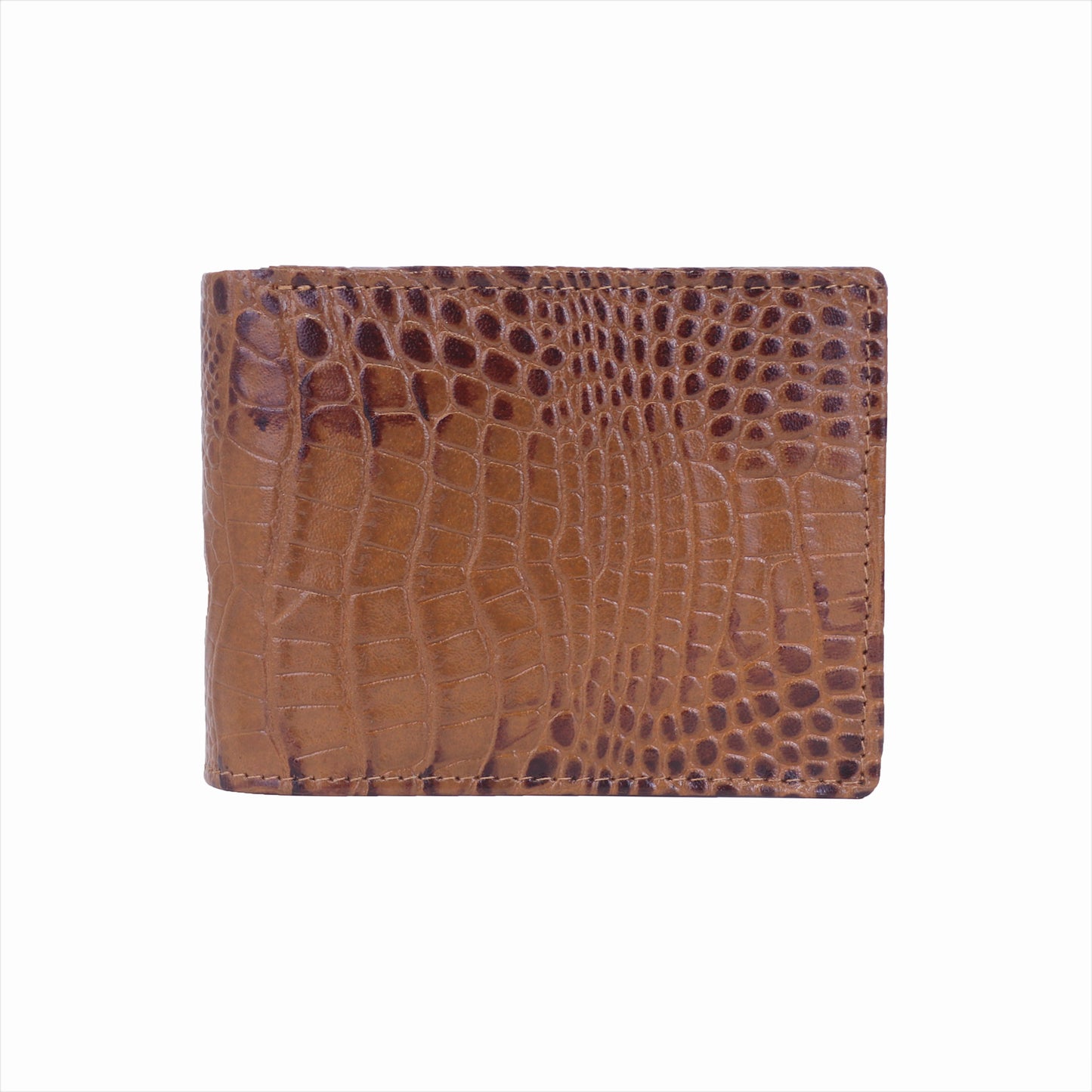 MENS CROCO TAN LEATHER WALLET