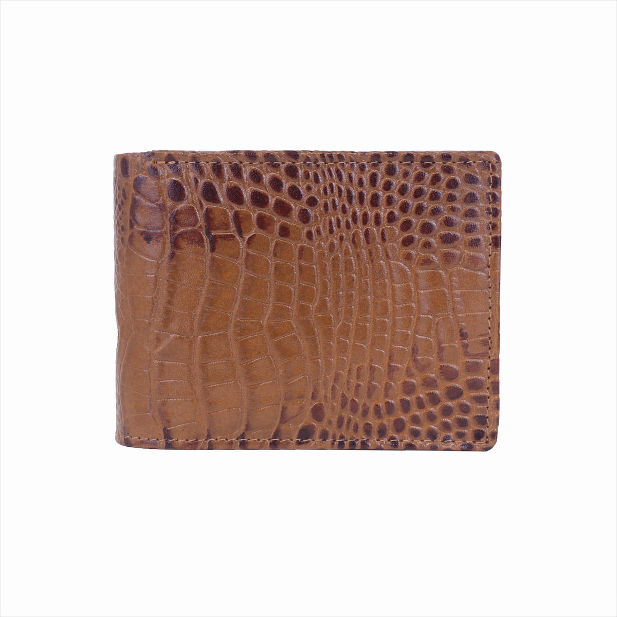 Mens Croco Tan Leather Wallet