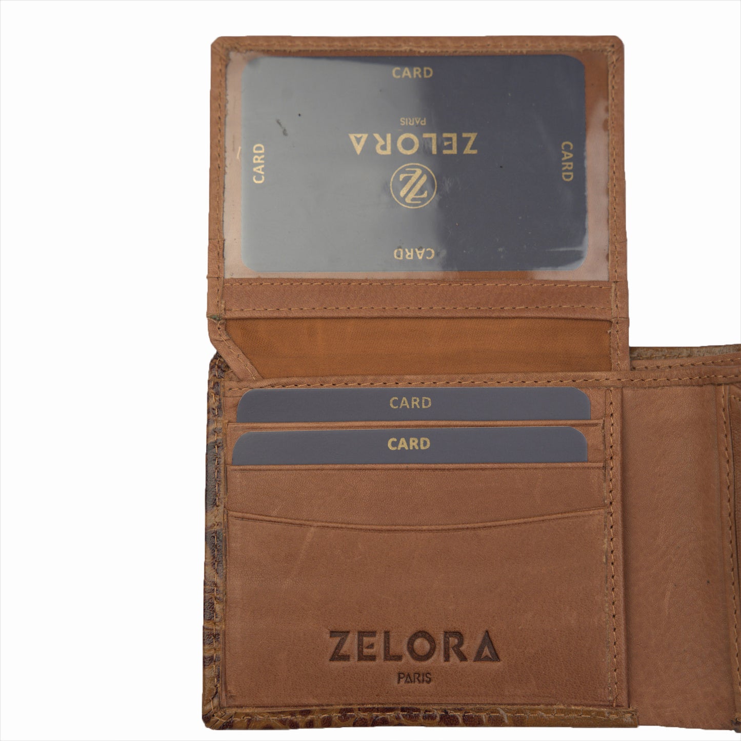 MENS CROCO TAN LEATHER WALLET