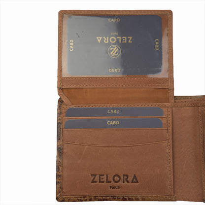 MENS CROCO TAN LEATHER WALLET