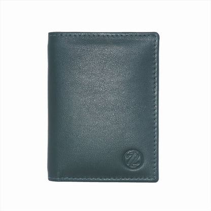 KGN MENS BIFOLD BOOK TYPE LEATHER WALLET – OLIVE GREEN