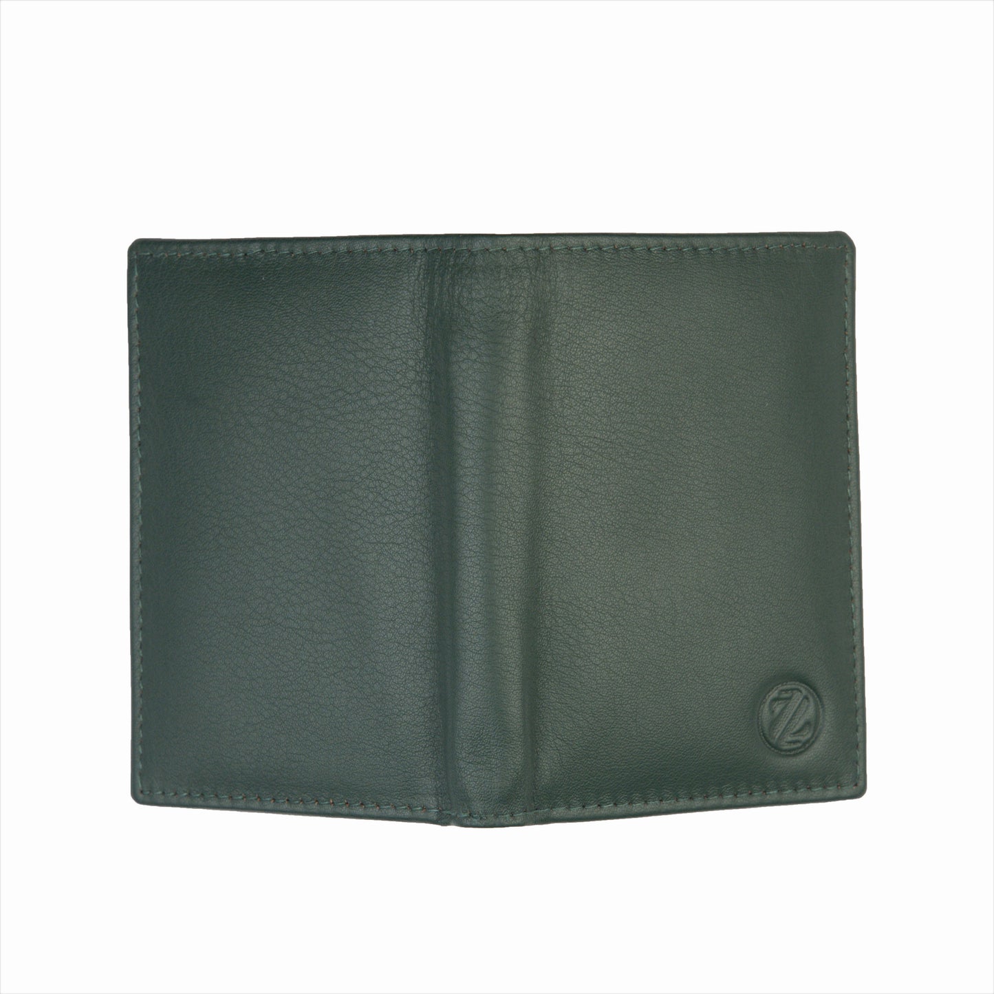 KGN MENS BIFOLD BOOK TYPE LEATHER WALLET – OLIVE GREEN