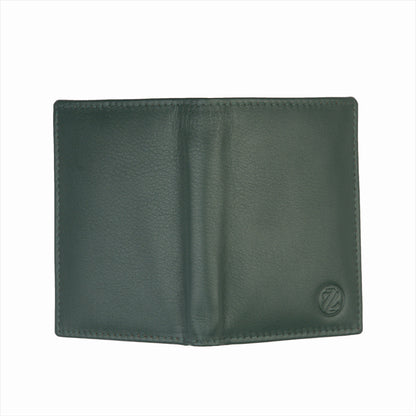 KGN MENS BIFOLD BOOK TYPE LEATHER WALLET – OLIVE GREEN