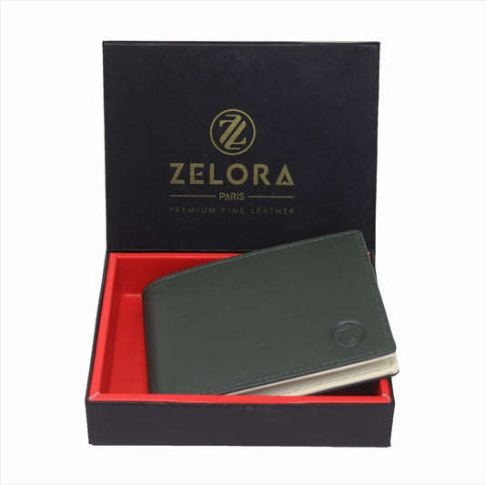 MENS TRI COLOUR LEATHER WALLET – GREEN