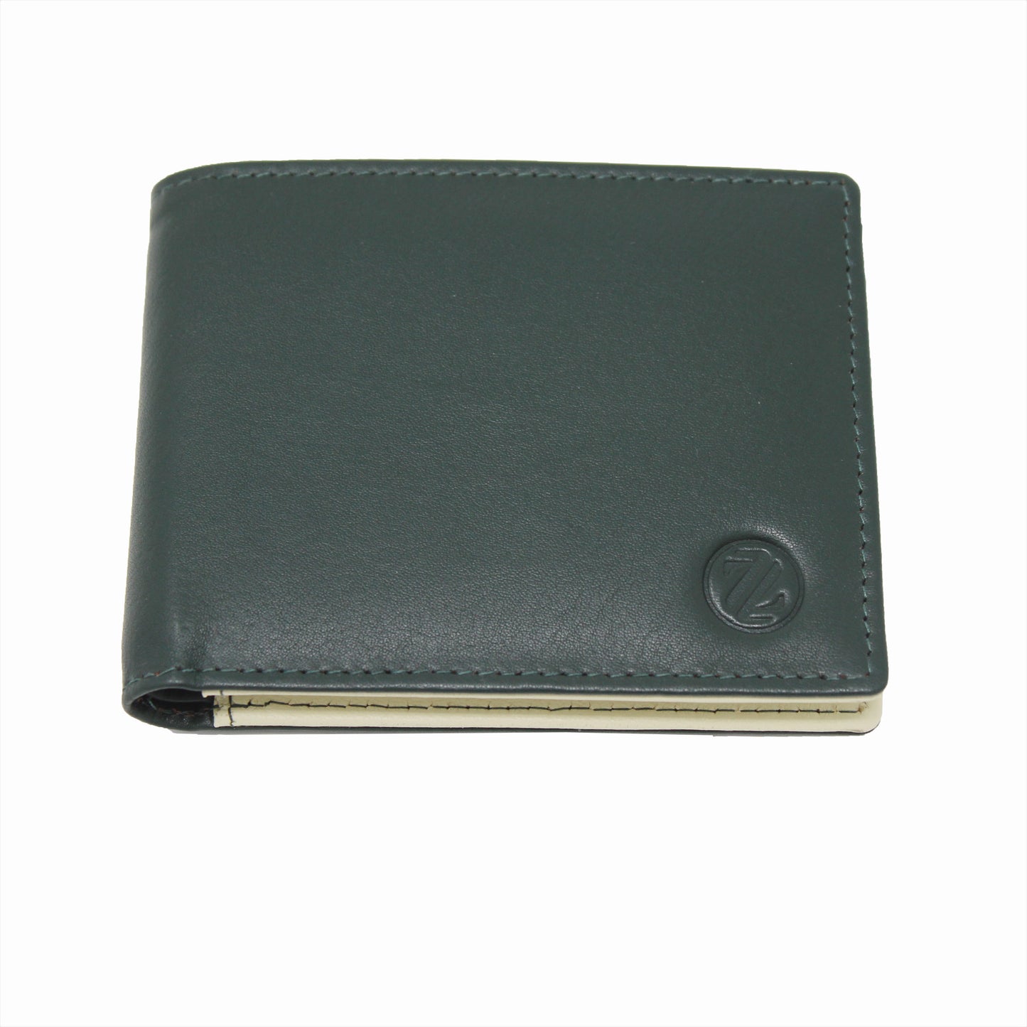 MENS TRI COLOUR LEATHER WALLET – GREEN