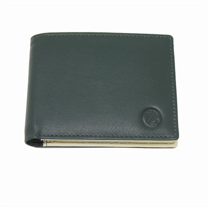 MENS TRI COLOUR LEATHER WALLET – GREEN