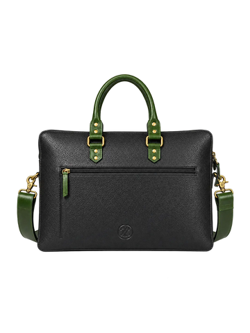 Luxury Full Grain Leather Laptop Bag-Black