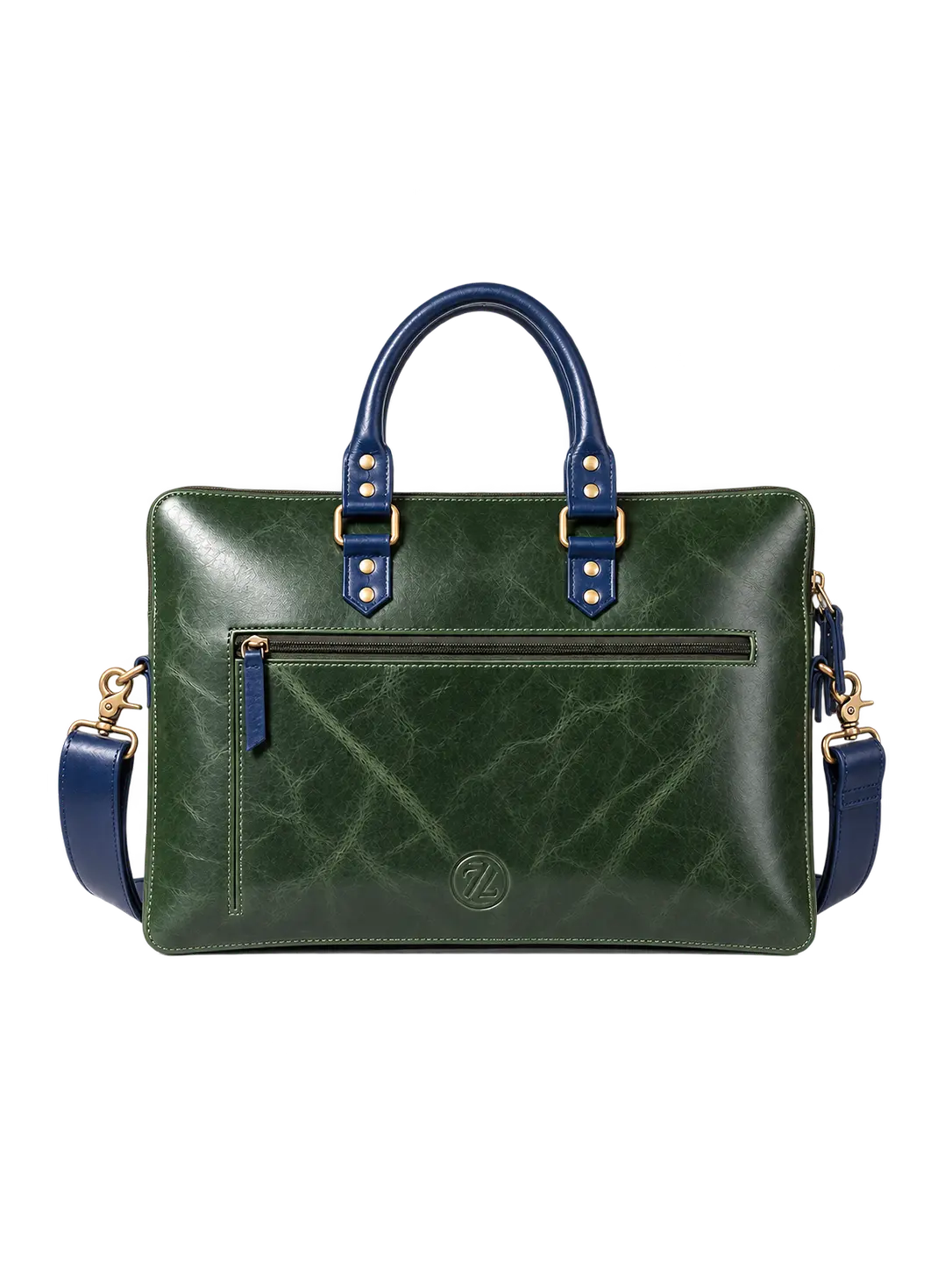Luxury Full Grain Leather Laptop Bag-Green
