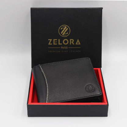 Zelora Paris Bi-Fold Money Wallet – RFID Protected | Men’s Classic Wallet