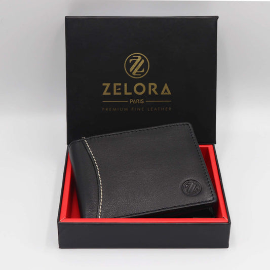 Zelora Paris Bi-Fold Money Wallet – RFID Protected | Men’s Classic Wallet