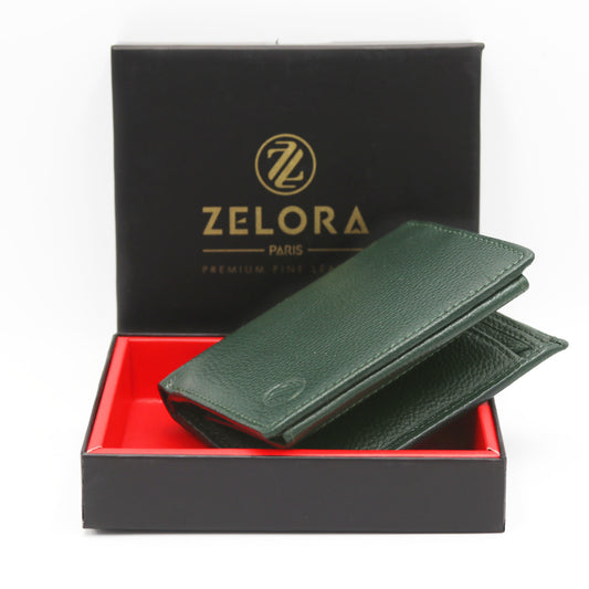 Zelora Paris Mens Genuine Leather Bi-Fold Wallet – RFID Protected
