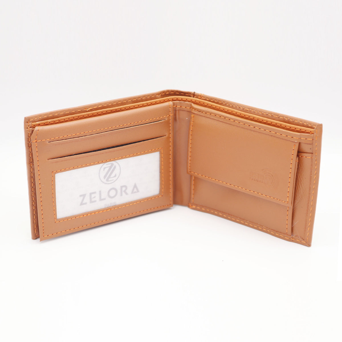 Zelora Paris Men’s Genuine Leather Small Minimalist Wallet – Tan