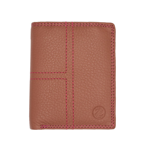 Zelora Paris Men’s Genuine Leather Extra Large Bi-Fold Wallet – Navy Blue