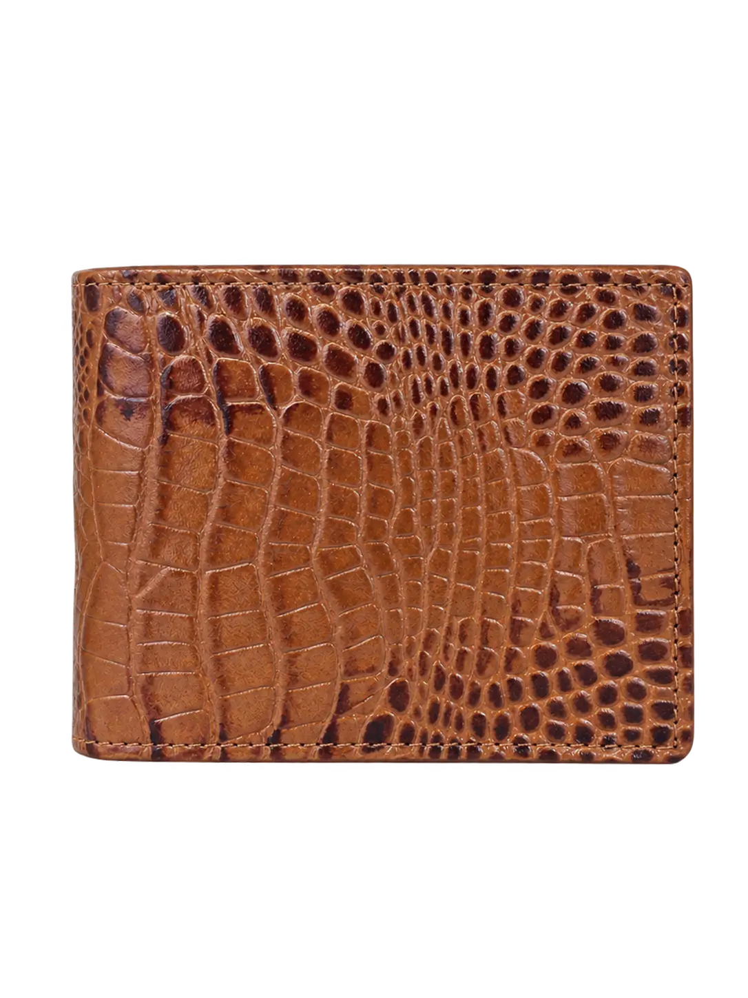 Mens Croco Tan Leather Wallet