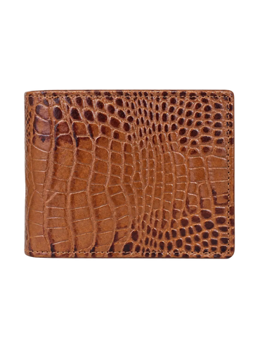 Mens Croco Tan Leather Wallet