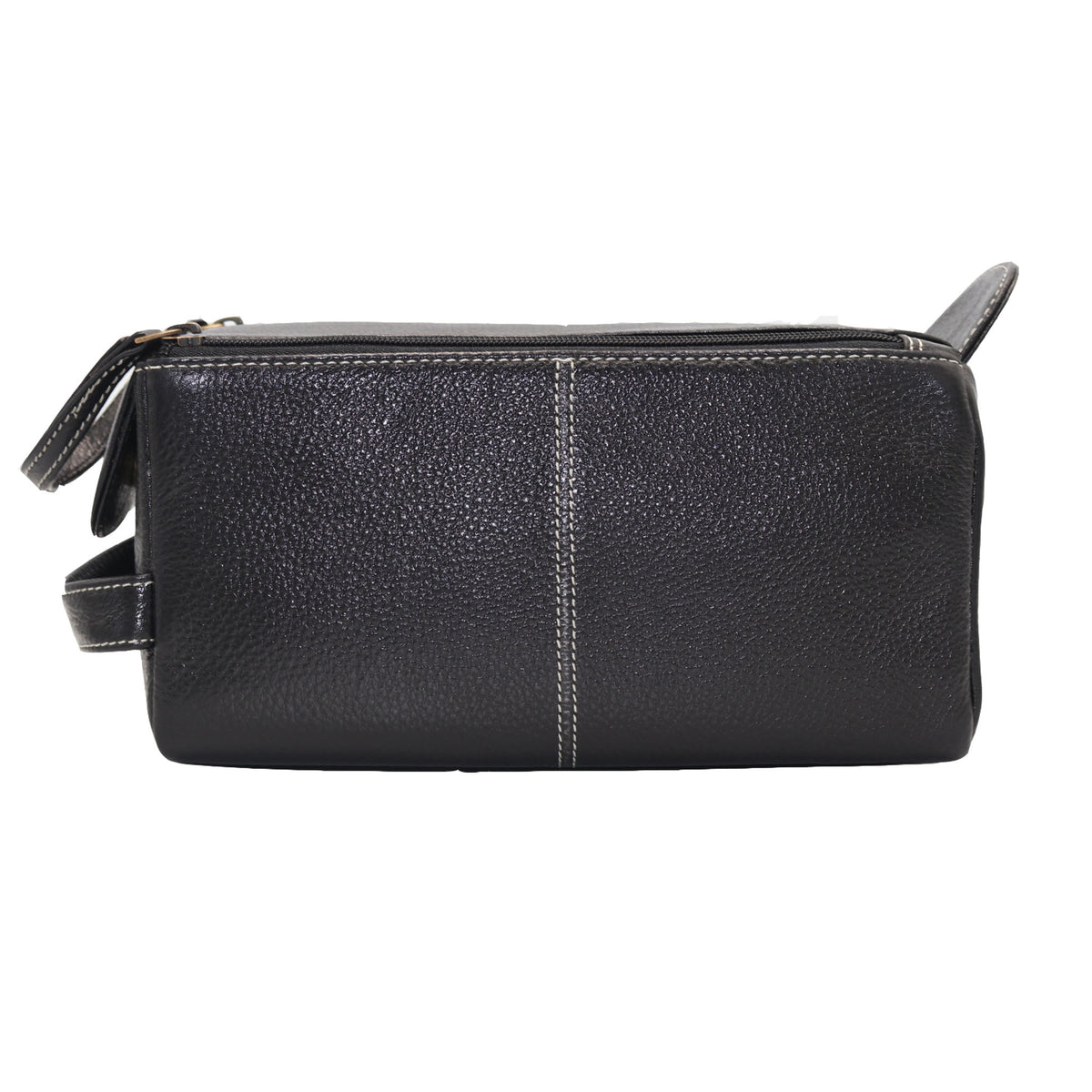 Genuine Leather mens Toiletry Bag-Black