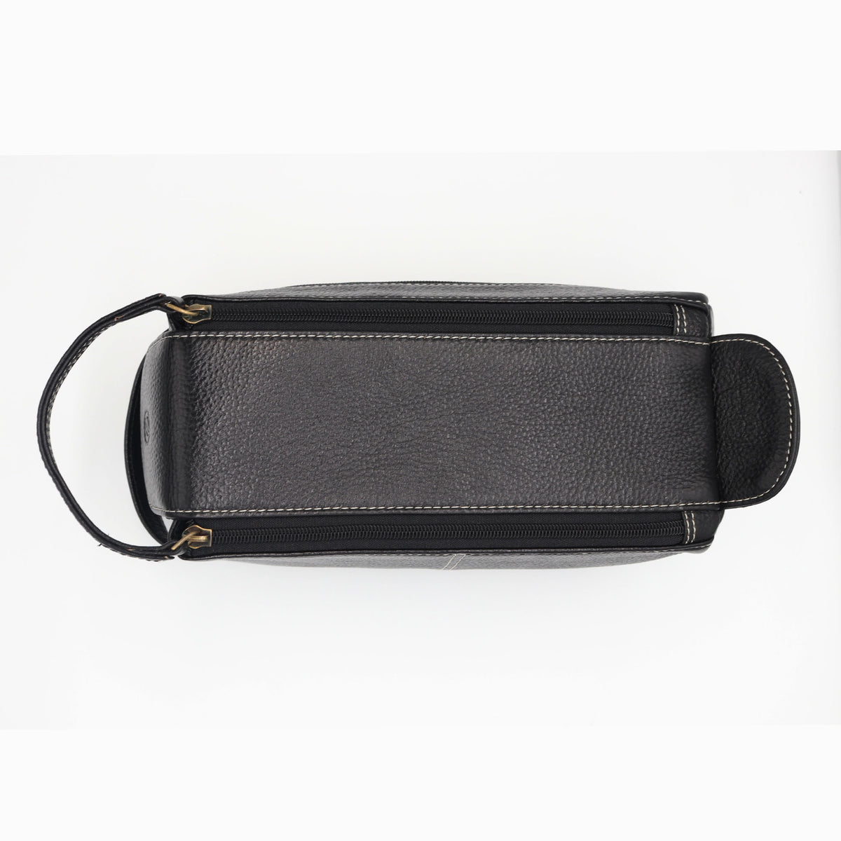Genuine Leather mens Toiletry Bag-Black