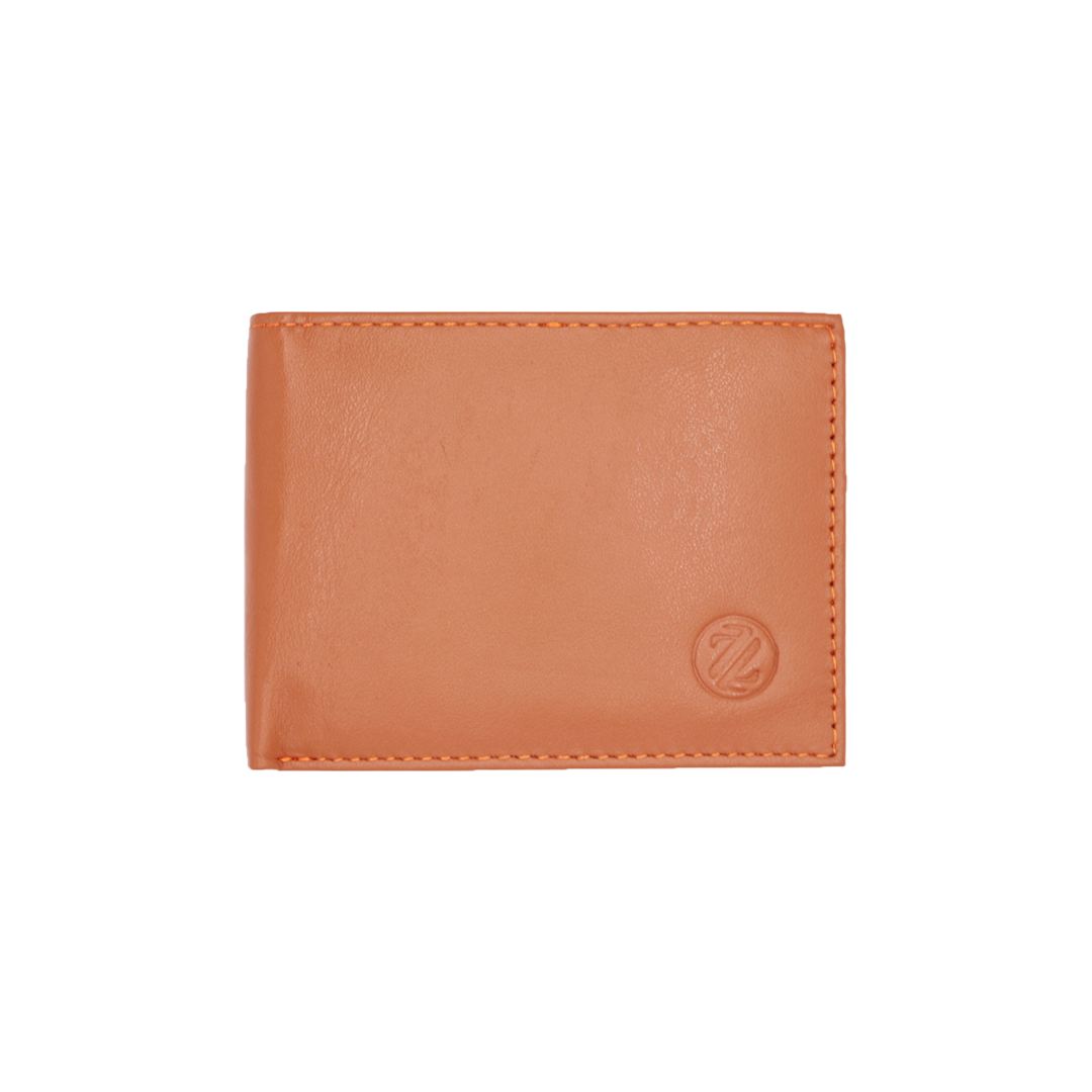 Zelora Paris Men’s Genuine Leather Small Minimalist Wallet – Tan