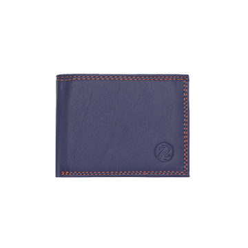 Zelora Paris Men’s Genuine Leather Small Minimalist Wallet - Blue