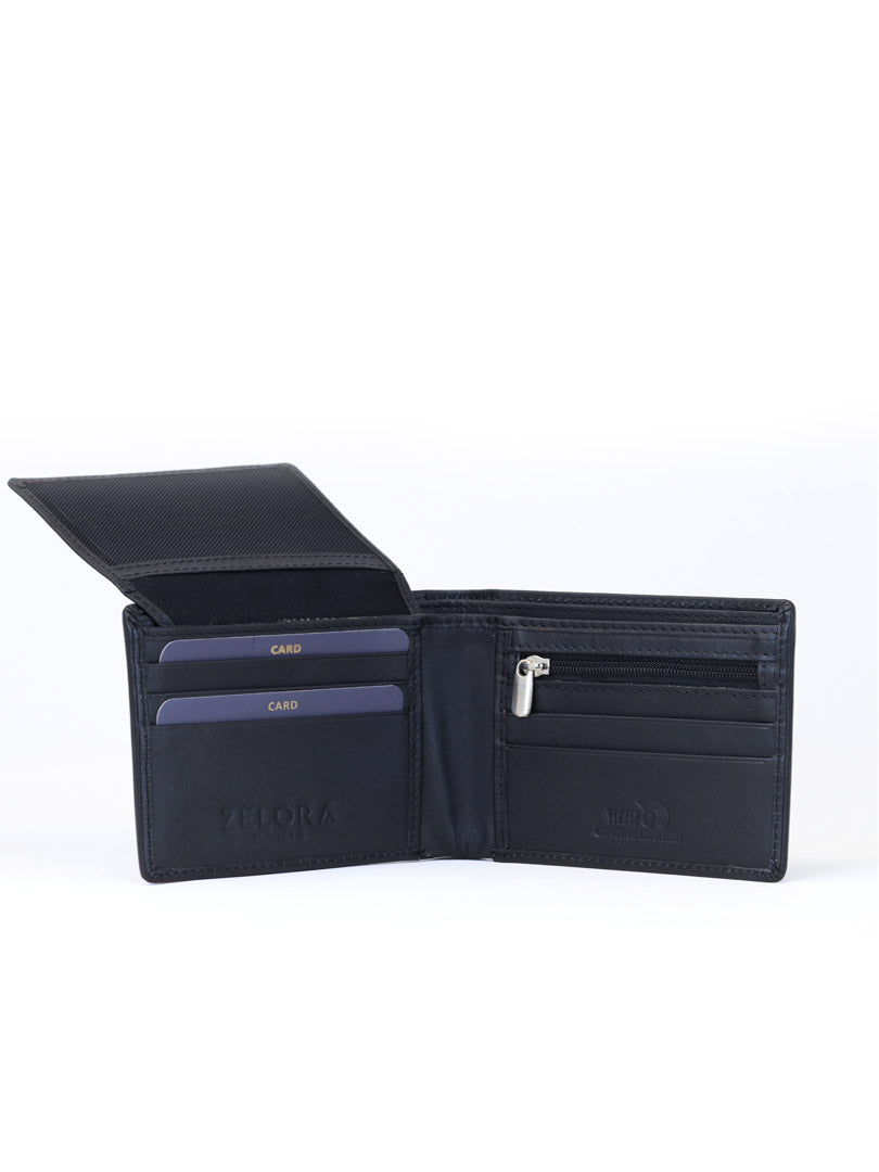 Bi-Fold Money Wallet - RFID Protected | Men’s Black Wallet