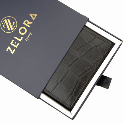 MENS CROCO BROWN LEATHER WALLET (KGN)