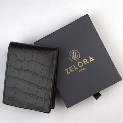 MENS CROCO BROWN LEATHER WALLET (KGN)