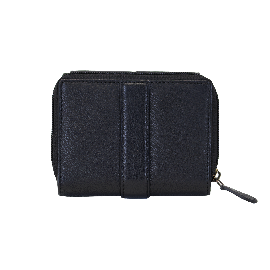 Men & Women Genuine Leather Wallets Gift Set-Black
