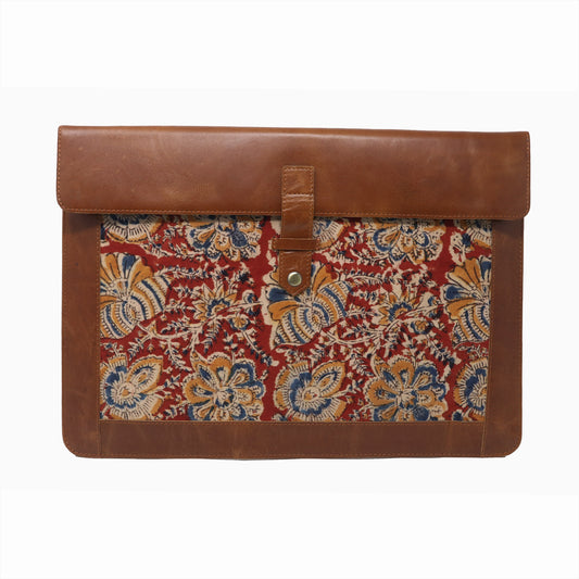 Zelora Paris Laptop Sleeve-Red Floral Kalamkari Edition