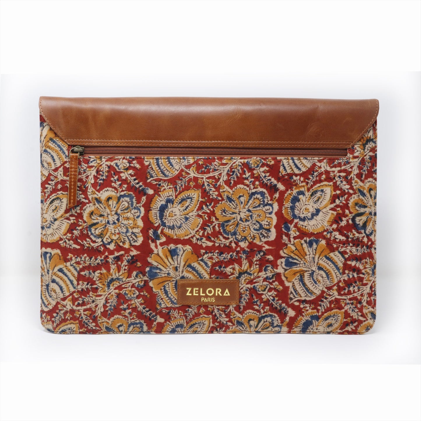 Zelora Paris Laptop Sleeve-Red Floral Kalamkari Edition