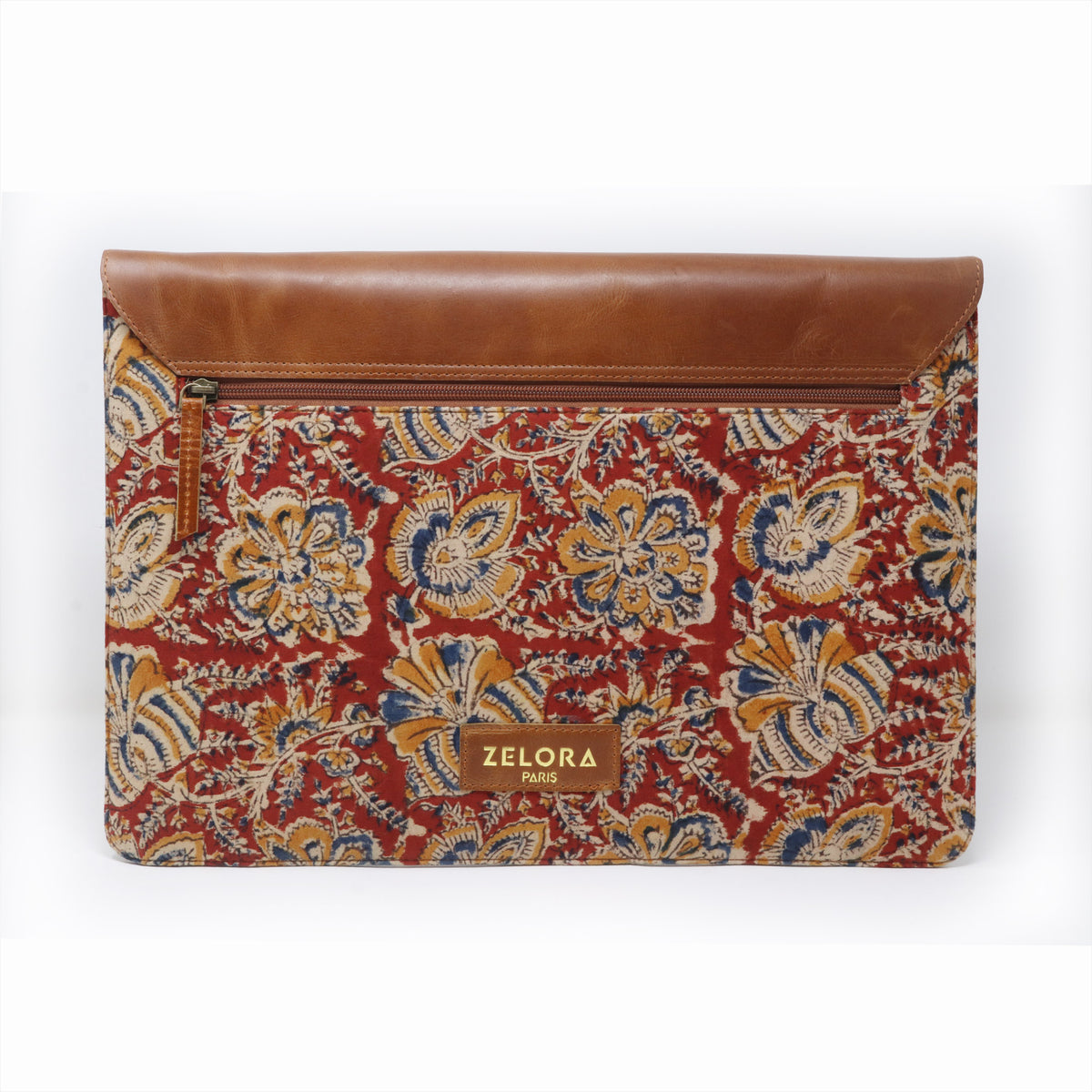 Zelora Paris Laptop Sleeve-Red Floral Kalamkari Edition