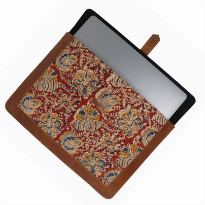 Zelora Paris Laptop Sleeve-Red Floral Kalamkari Edition