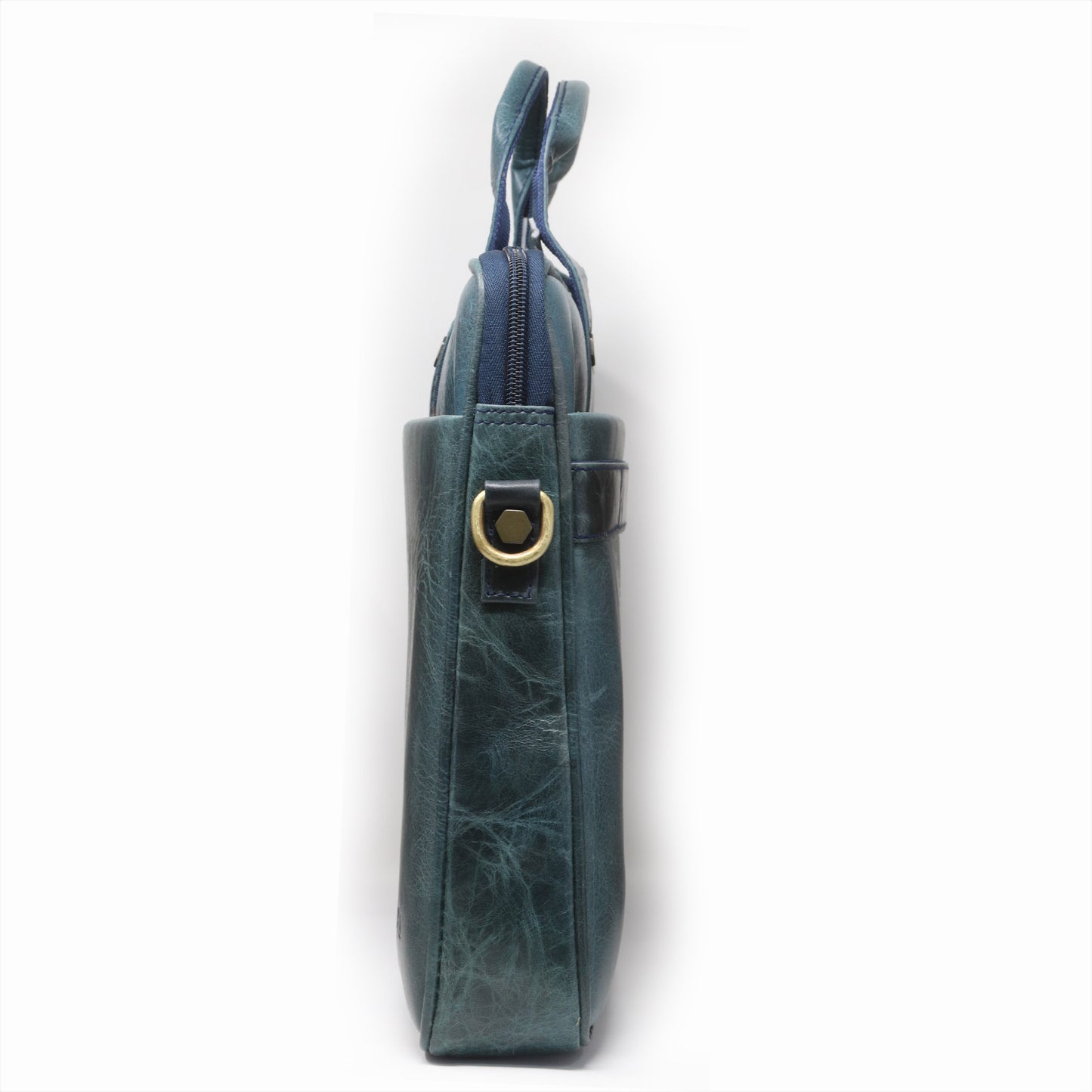 Premium Genuine Leather Laptop Bag-Blue