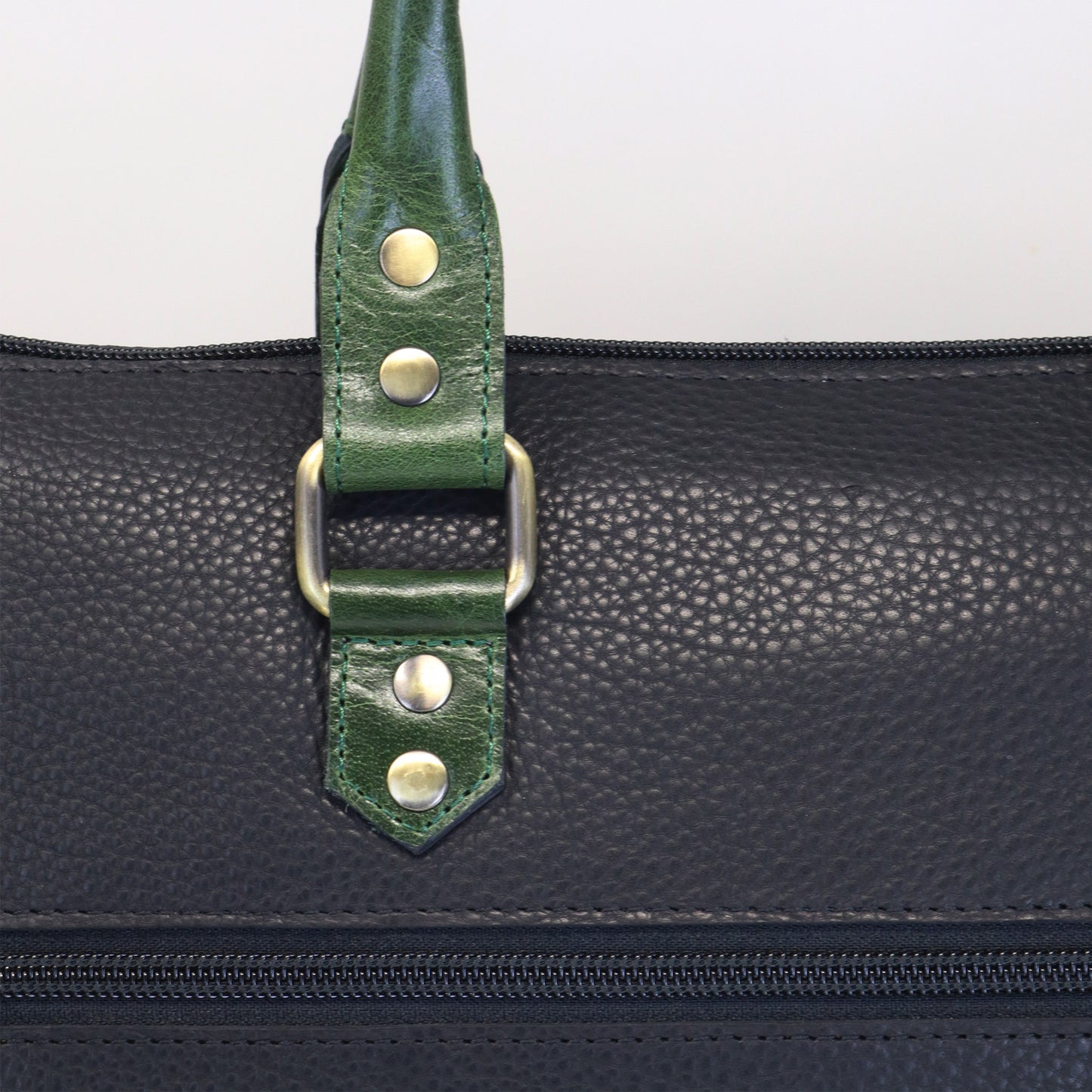 Luxury Full Grain Leather Laptop Bag-Black