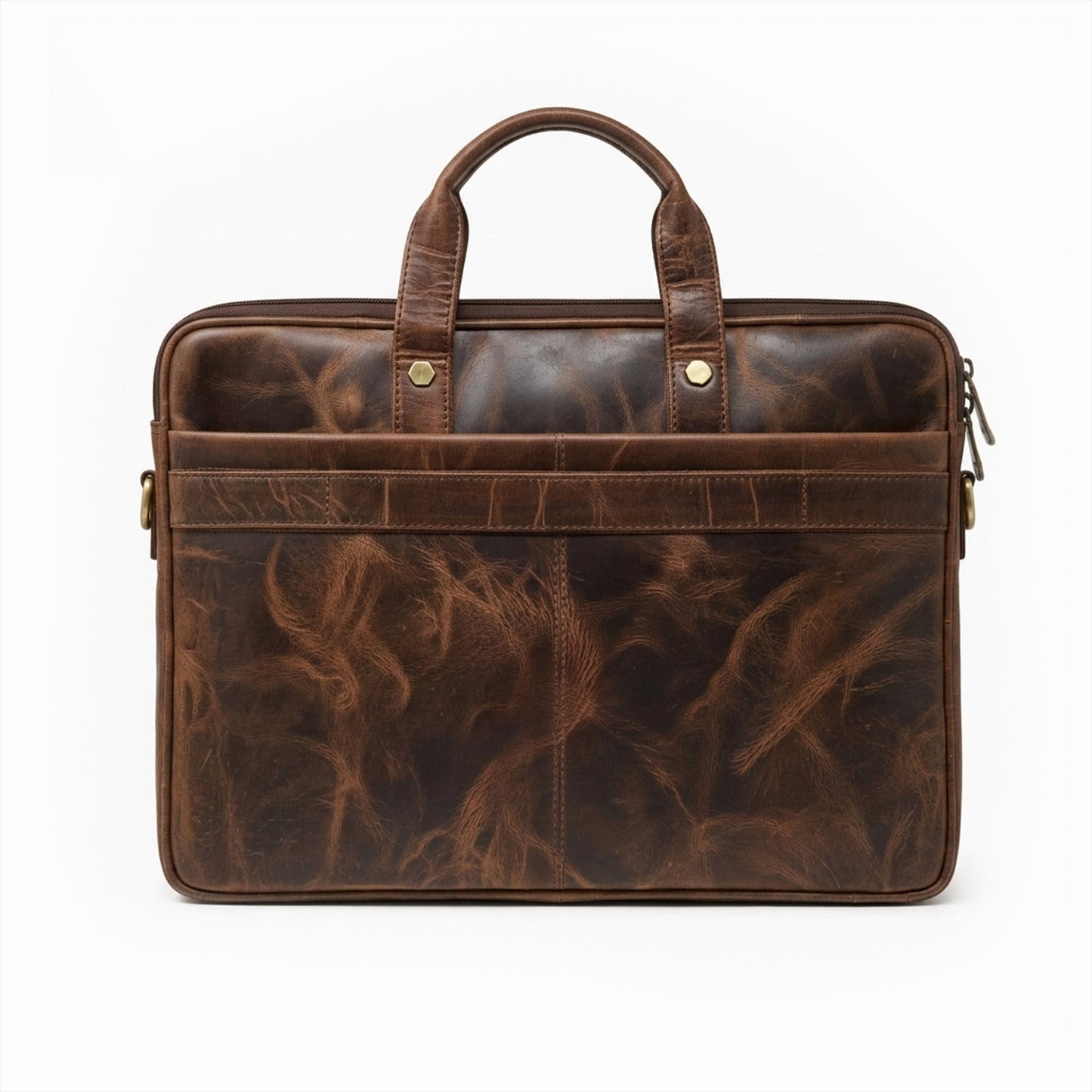 Premium Genuine Leather Laptop Bag-TAN