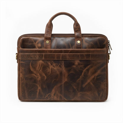 Premium Genuine Leather Laptop Bag-TAN