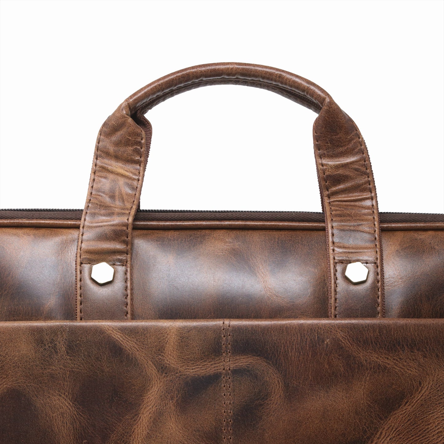 Premium Genuine Leather Laptop Bag-TAN